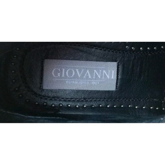 Giovanni Mens Leather & Tweed Wingtip Ankle Dress Boots Black Leather  - Size 9